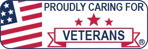 Proudly Caring For Veterans Badge